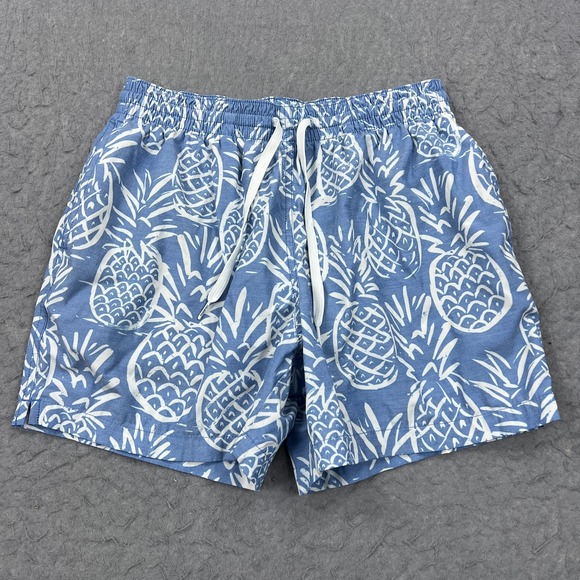 Chubbies Shorts Men's Small Blue Thigh-Napples 5.5" Lined Swim Trunks Pineapple - Picture 1 of 13